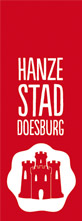 Logo der Stadt Doesburg auf der Oranier-Fahrradroute von Lingen über Apeldoorn nach Moers 